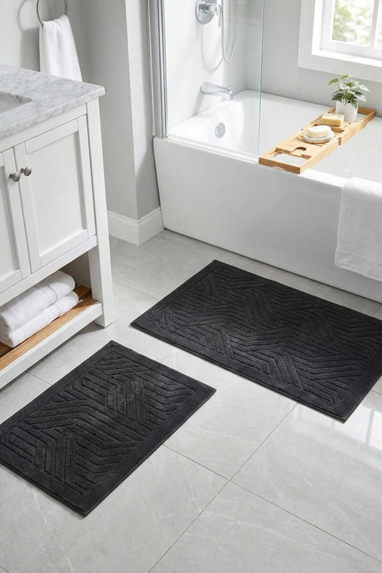 2-Piece Embossed Luxury Toilet Set Anthracite