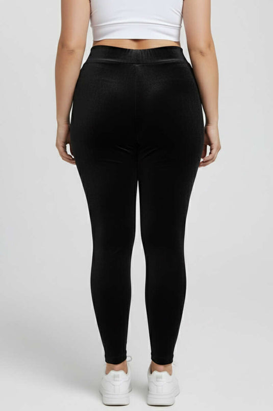 Velvet Plus Size Leggings Black