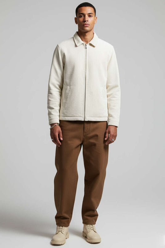 Veste homme en velours couleur pierre