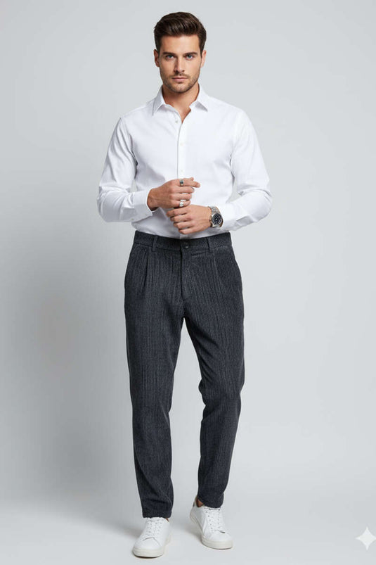 Men's Corduroy Trousers, Black