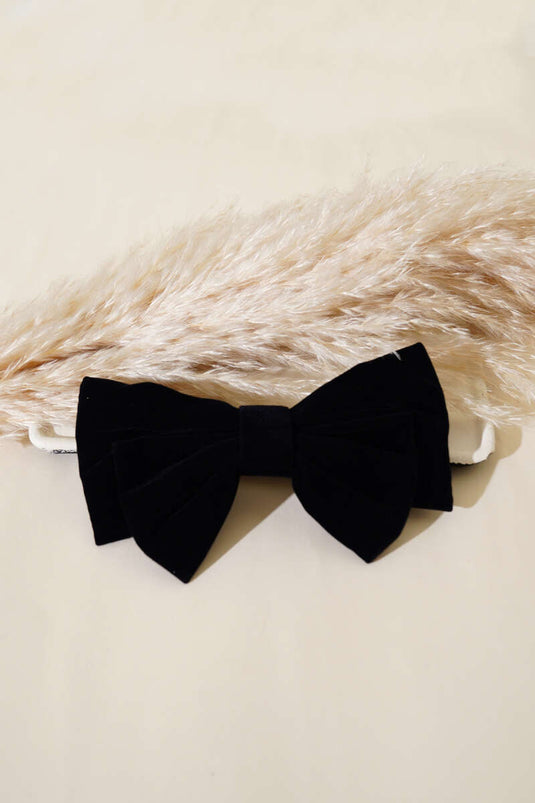 Nœud papillon en velours noir