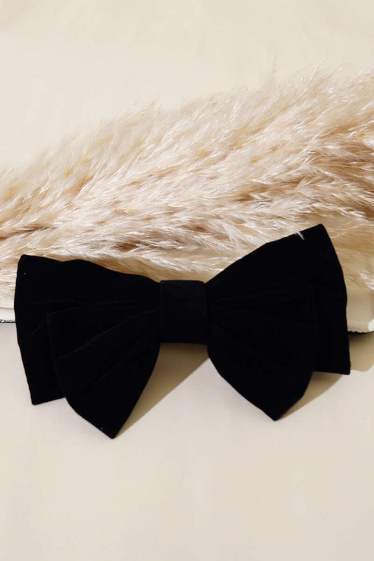 Nœud papillon en velours noir