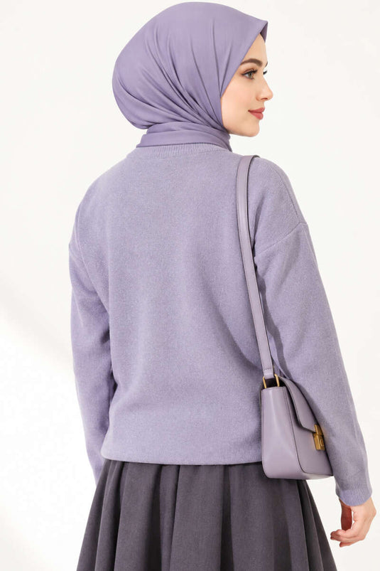 Samtartige Sherpa-Strickjacke Grau
