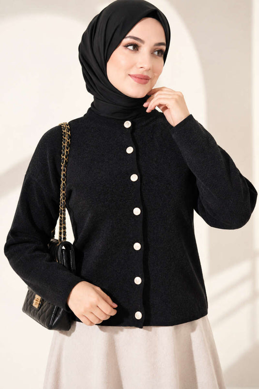 Chaqueta De Efecto Terciopelo Especial En Shornil Negra