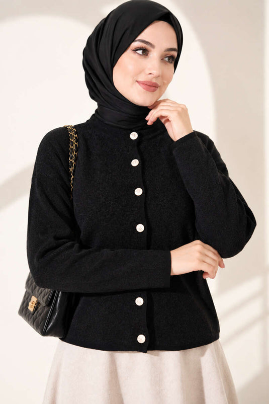 Chaqueta De Efecto Terciopelo Especial En Shornil Negra