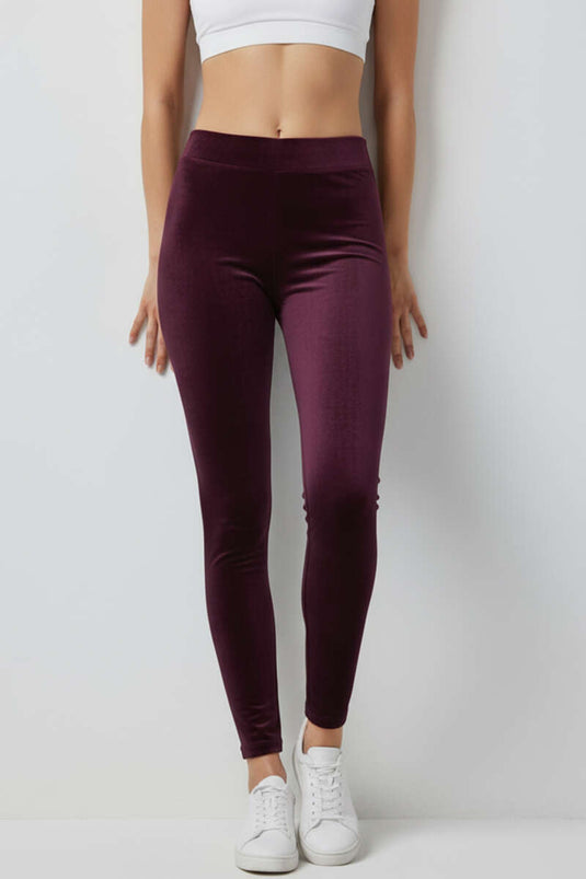 Velvet Leggings Burgundy