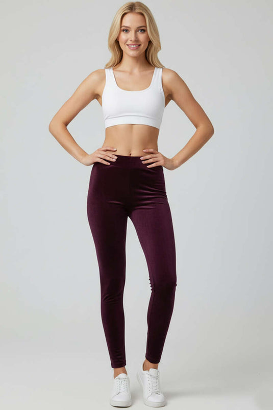 Velvet Leggings Burgundy