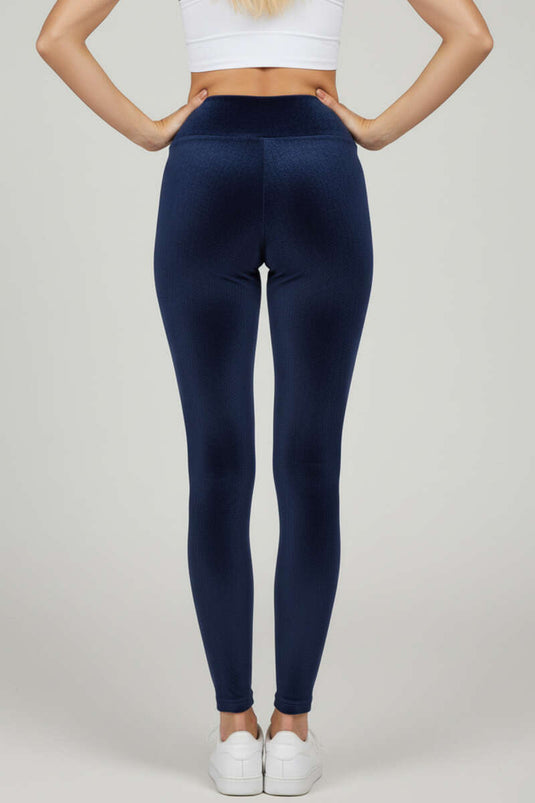 Navy Velvet Leggings