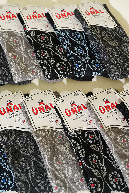 Women's 12-Pack Leopard Pattern Ankle Socks Assorted 8