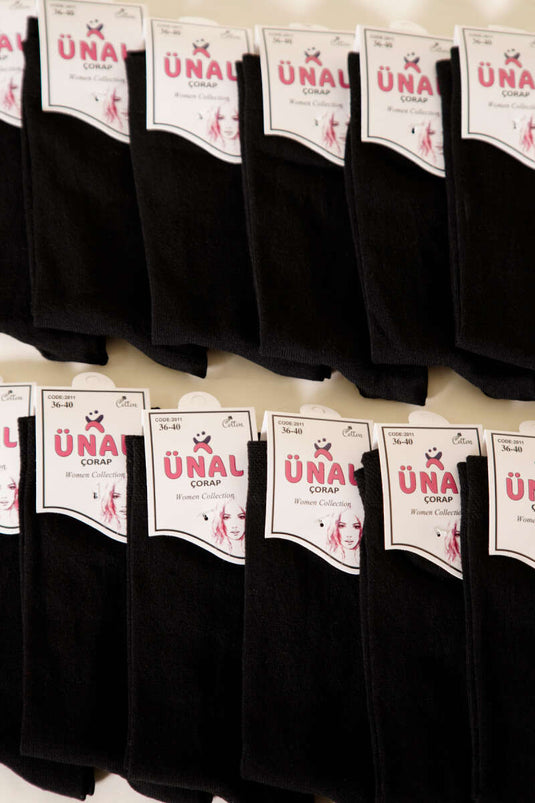 Women's 12-Pair Leopard Pattern Ankle Socks Black