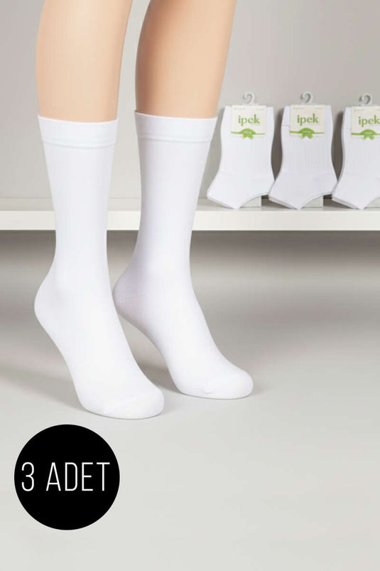 Women's 3-Pack Bamboo Ankle Socks White