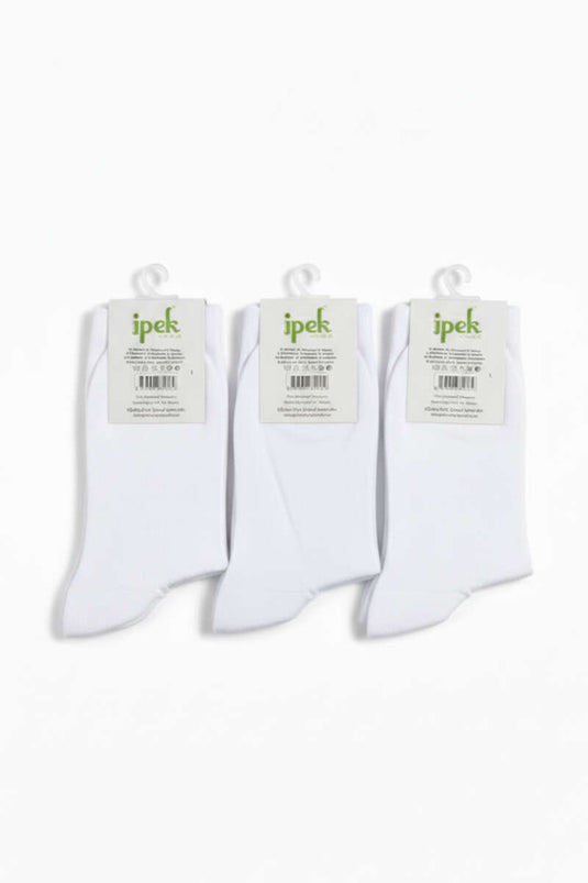 Women's 3-Pack Bamboo Ankle Socks White