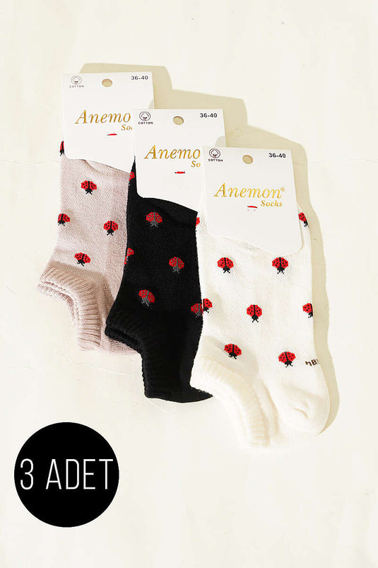 Calze a Fantasia in Cotone a 3 Pezzi Donna Assortite 9