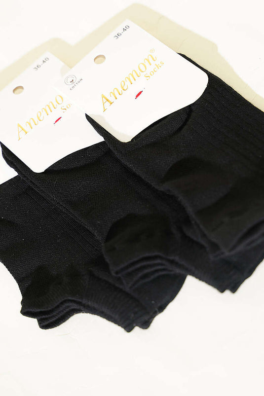Chaussettes en jersey à motifs pour femme, lot de 3, assorties, noir