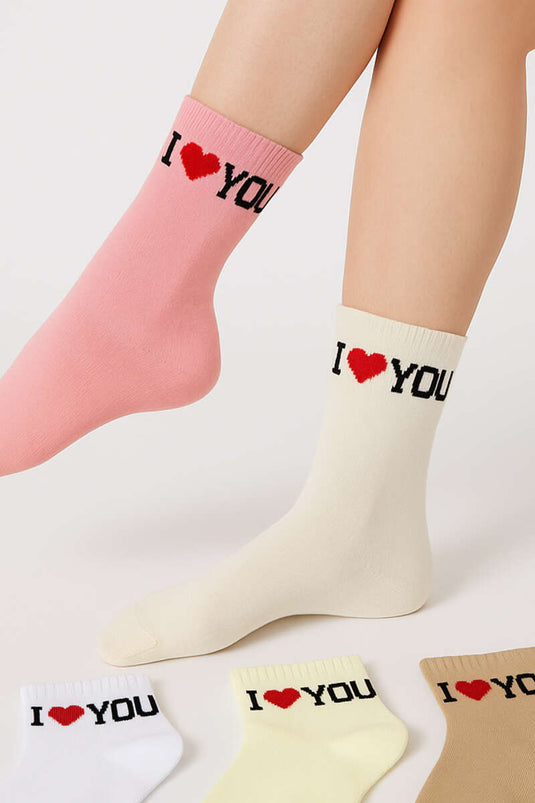 4er-Pack gemusterte Damen-Knöchelsocken, Sortiment 2