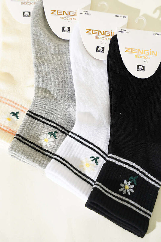 Lot de 4 paires de chaussettes à motif assorties pour femme 3