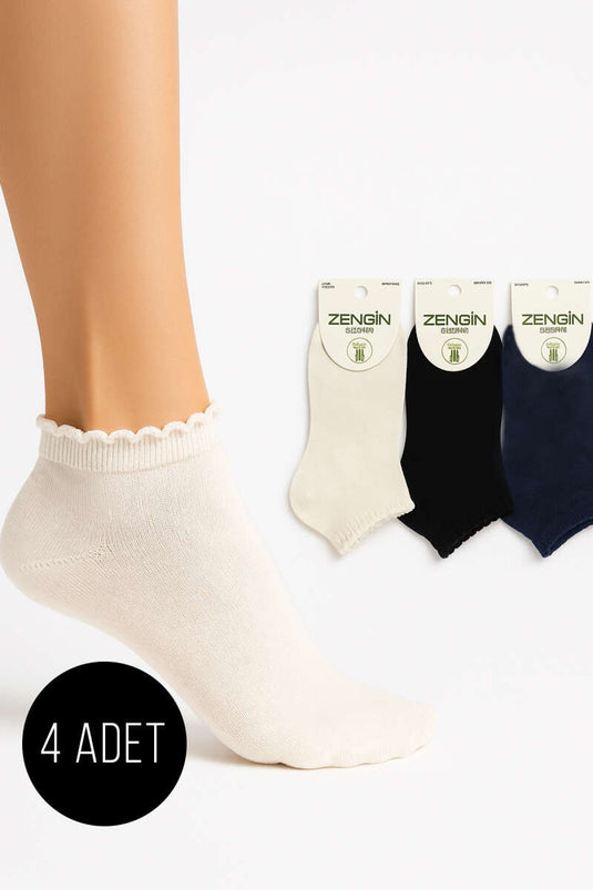 Assortiment de 4 paires de chaussettes à volants pour femmes 1