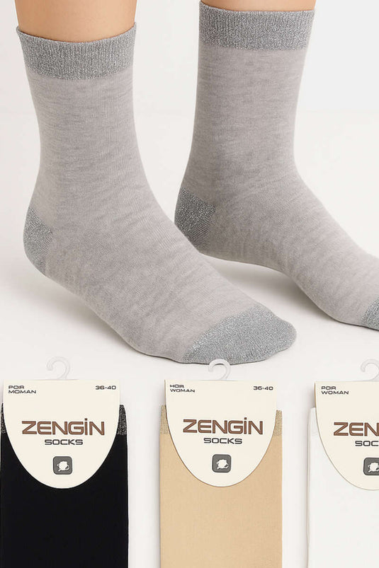 Damen-Knöchelsocken, 4er-Pack, verschiedene Farben (2)