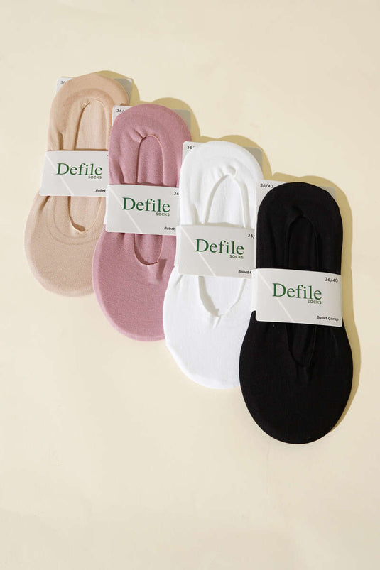 مجموعة جوارب باليه نسائية مقطوعة بالليزر، 4 قطع