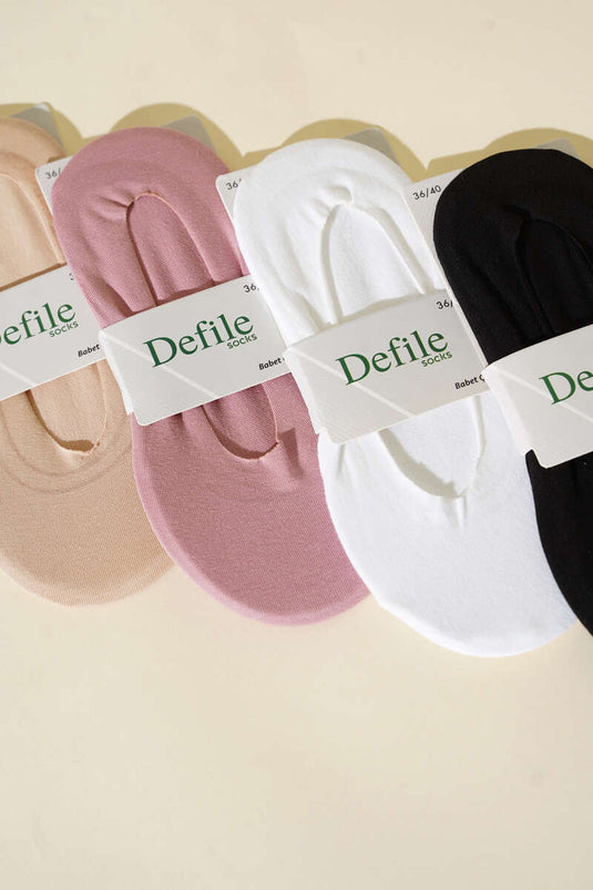 مجموعة جوارب باليه نسائية مقطوعة بالليزر، 4 قطع