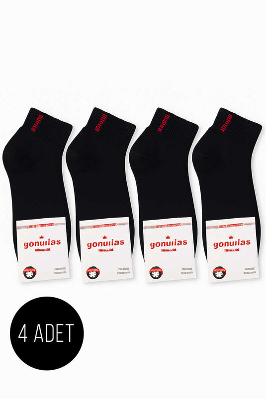 Kadın 4'lü Termal Patik Çorap Siyah