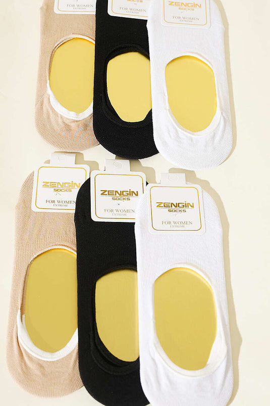 Lot De 6 Chaussettes Ballerines En Coton Pour Femmes