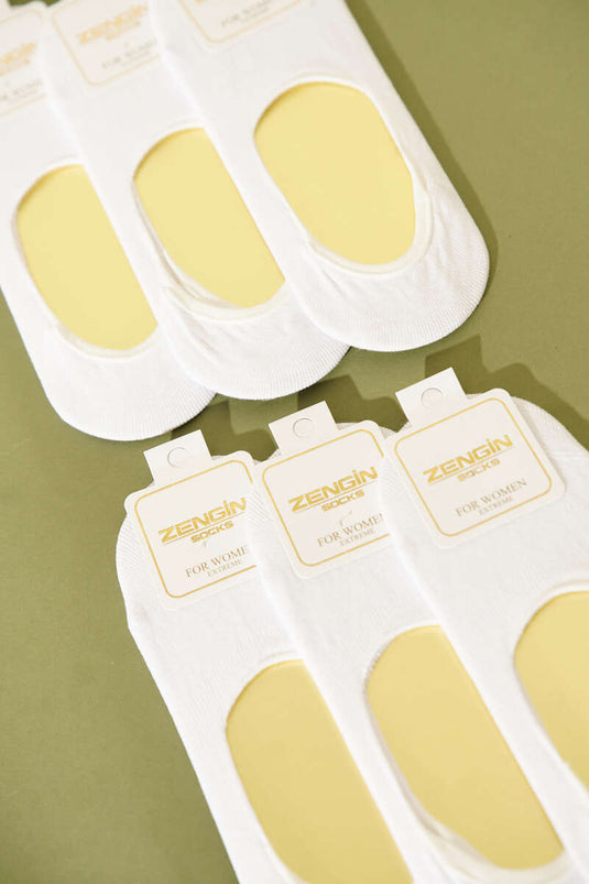 Vrouwen 6-Pack Katoenen Ballerinasokken Wit