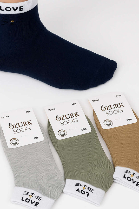 Women's Patterned 4-Pack Terry Towel Socks Assortment 7