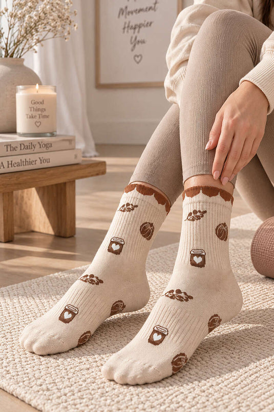 جوارب بيلاتس مزخرفة للنساء، عبوة متنوعة من 4
