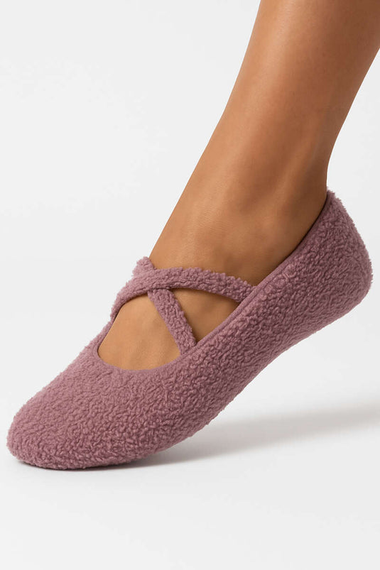 شباشب بيلاتس نسائية مخملية، لون وردي فاتح