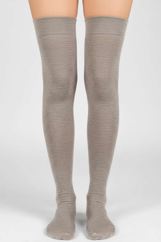 Women's Cotton Knee-High Socks Beige