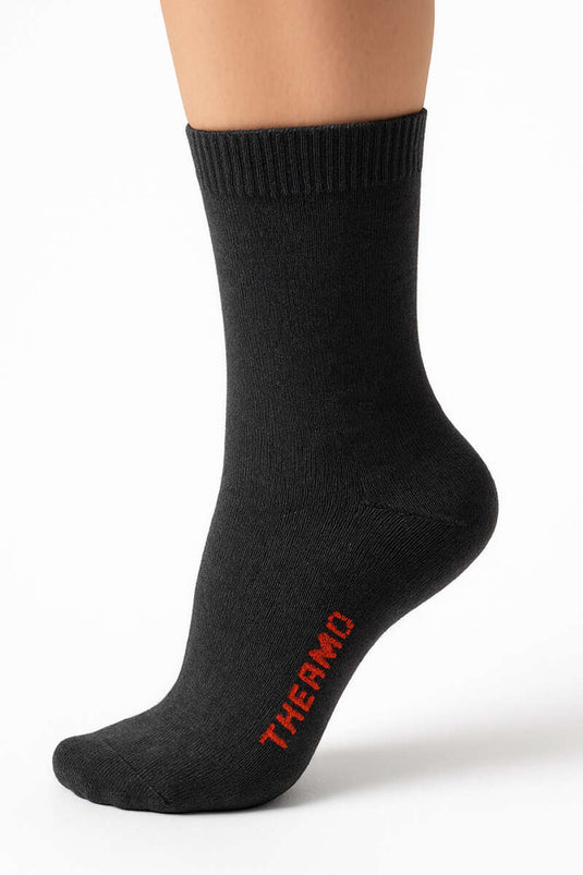 Chaussettes thermiques en éponge pour femme, gris fumé