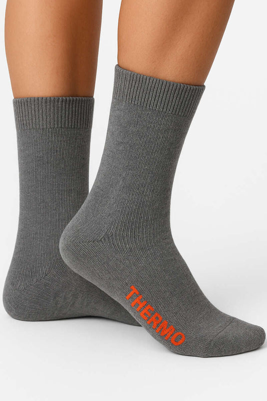Chaussettes thermiques en éponge grises pour femmes