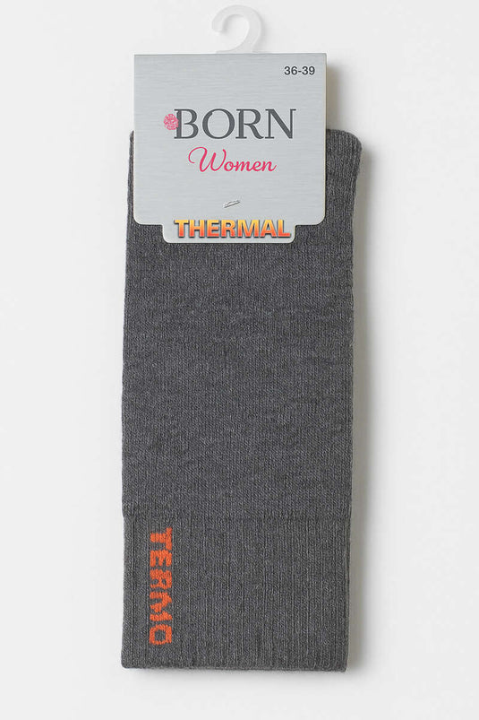 Chaussettes thermiques en éponge grises pour femmes