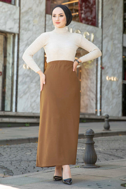 Modest Pencil Skirt 2189 Brown