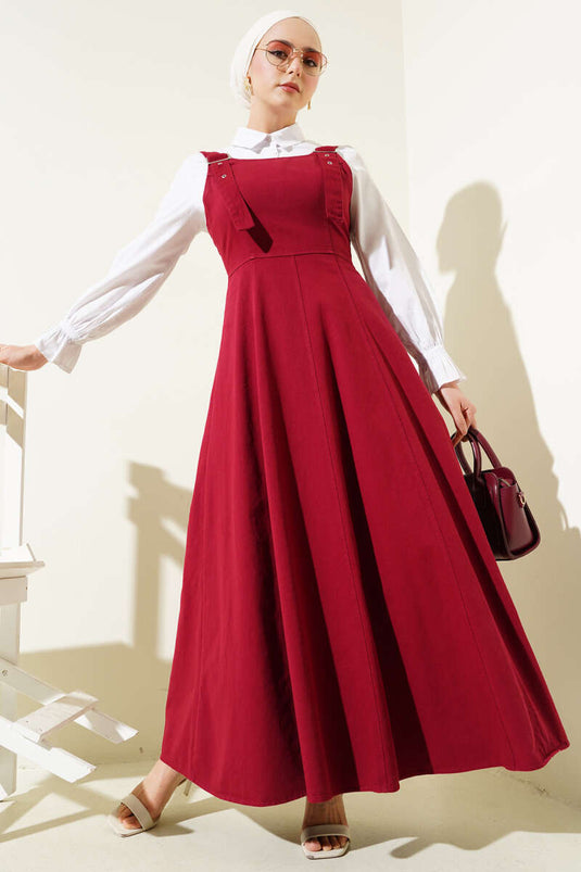 Thick Strapped Gabardine Vest Burgundy