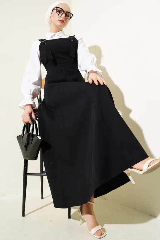 Thick Strapped Gabardine Vest Black