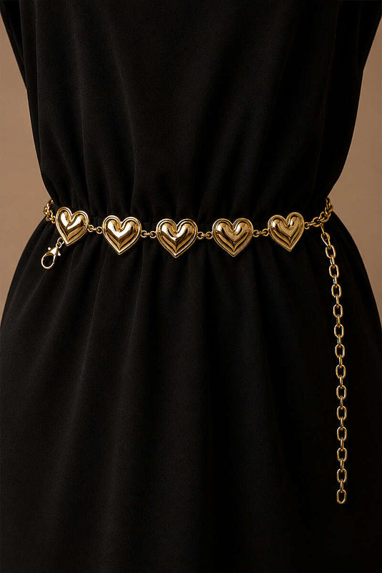 Ceinture Chaîne Avec Motif Cœur Or