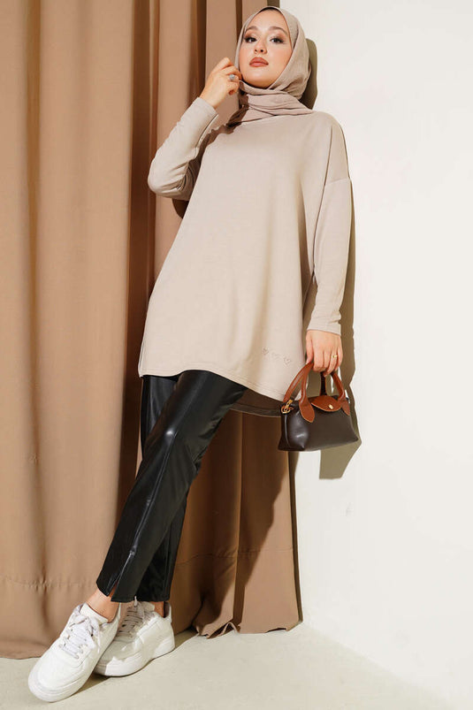 Basic Tunic with Heart Detail Stone