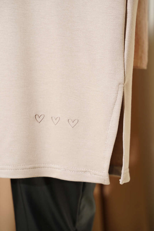 Basic Tunic with Heart Detail Stone