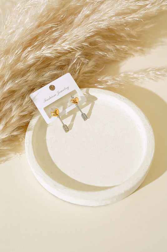 Heart Arrow Earring Gold