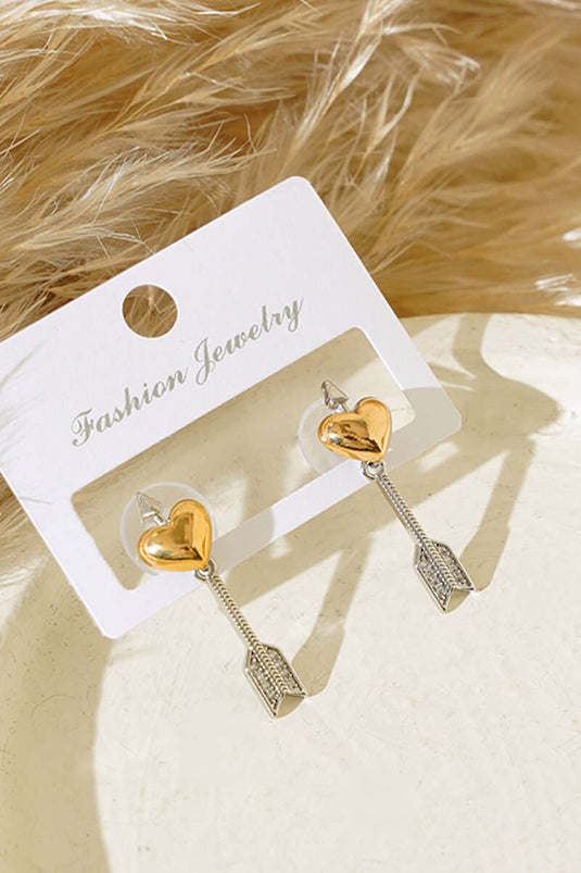 Heart Arrow Earring Gold