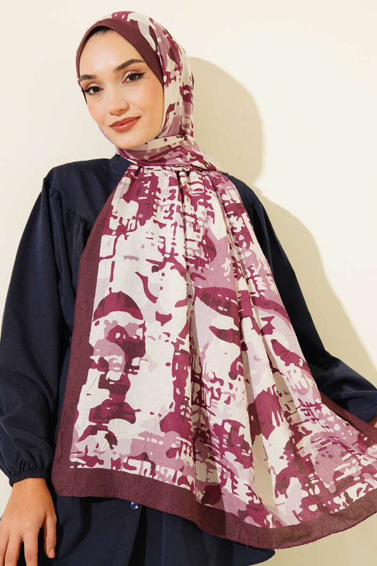 Bambus-Kash-Schal mit Camouflage-Muster, Dunkelbraun -01