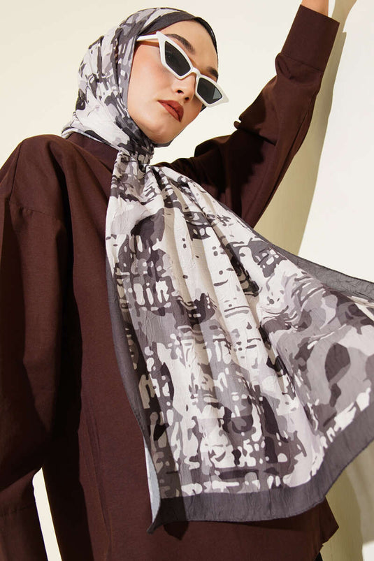 Bambus-Kash-Schal mit Camouflage-Muster, Rauchgrau -04