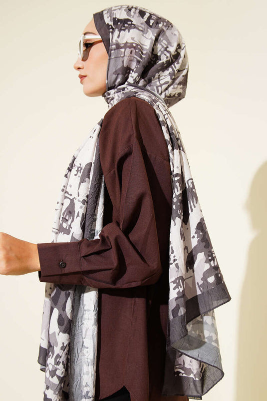 Bambus-Kash-Schal mit Camouflage-Muster, Rauchgrau -04