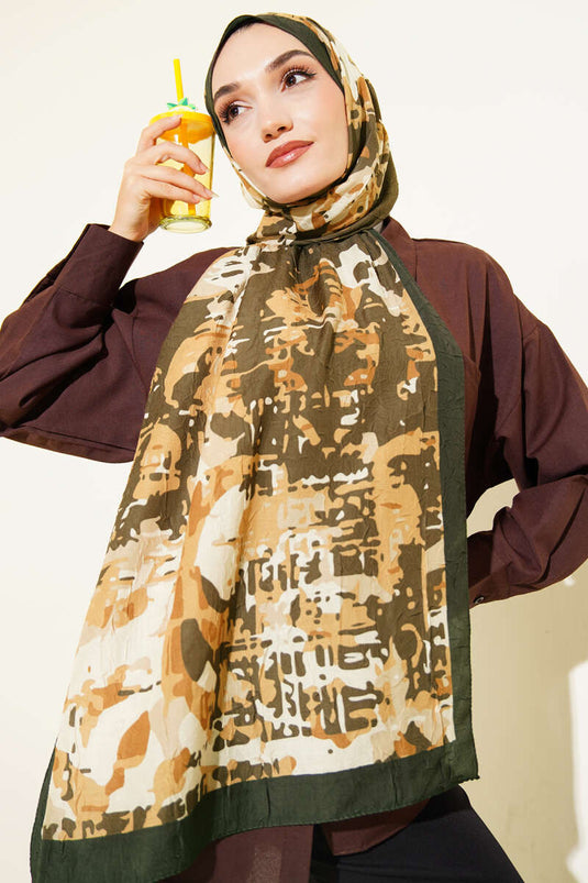 Bambus-Kash-Schal mit Tarnmuster, Khaki -05