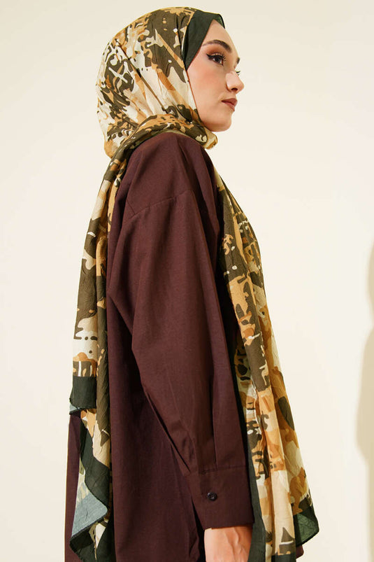 Bambus-Kash-Schal mit Tarnmuster, Khaki -05