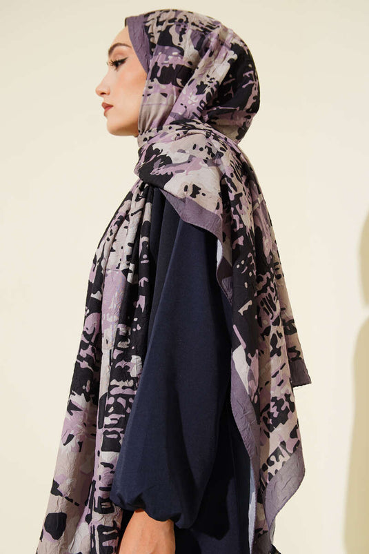 Bambus-Kash-Schal mit Camouflage-Muster, Dunkelmink -08