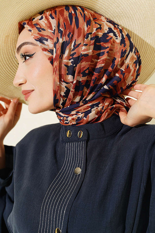 Foulard doux à motif camouflage couleur rose fané