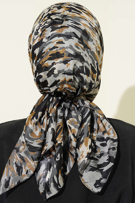Camouflage Patterned Soft Scarf Slate Gray